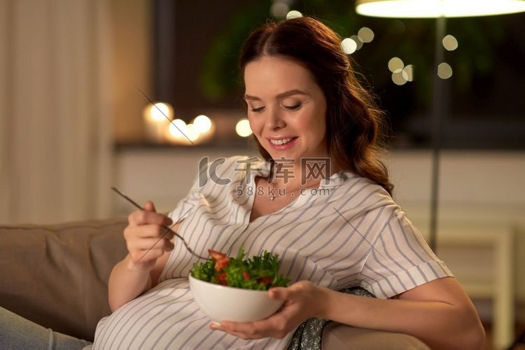  怀孕，食物，吃，沙拉