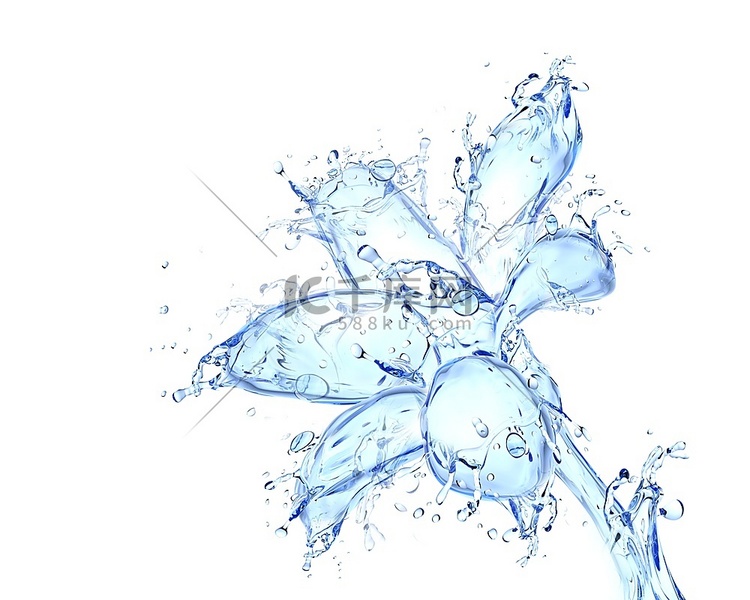 花朵液体艺术品--水滴花蕾造型
