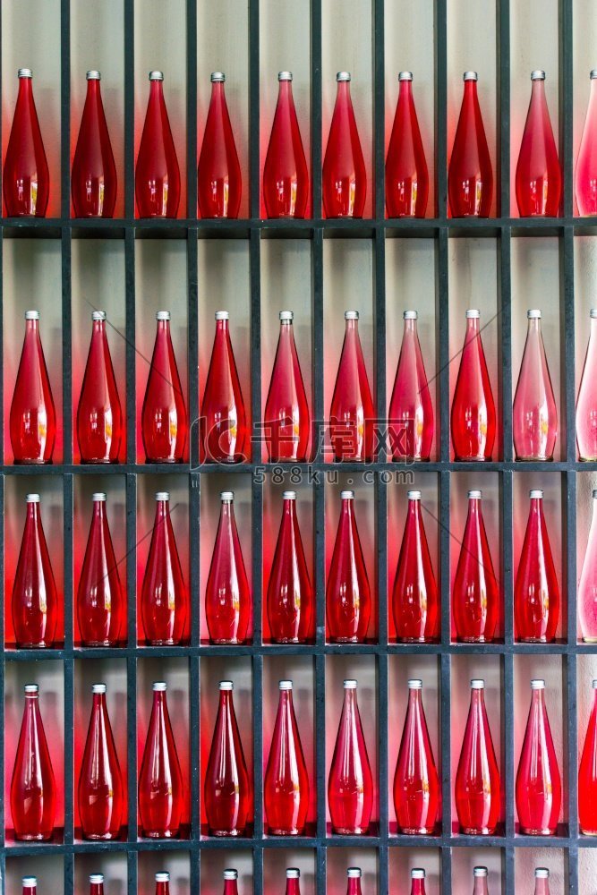 抽象背景装饰瓶红汁在现代餐馆