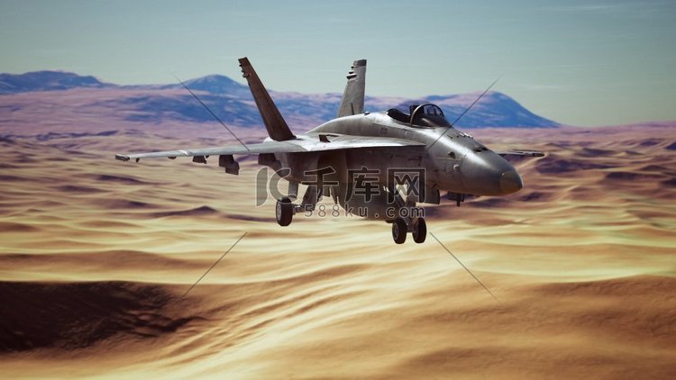 美国军用飞机飞越沙漠