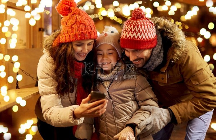  智能手机，市场，假日，冬天