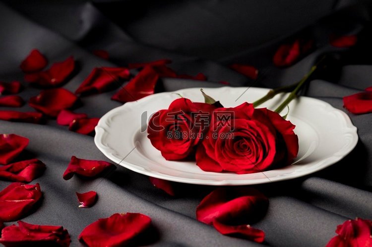 情人节玫瑰花盘桌