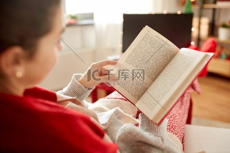  阅读，圣诞节，假日，家