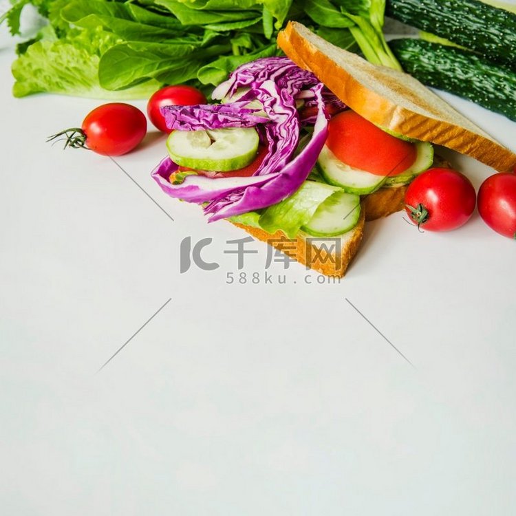 紫菜黄瓜健康素食三明治