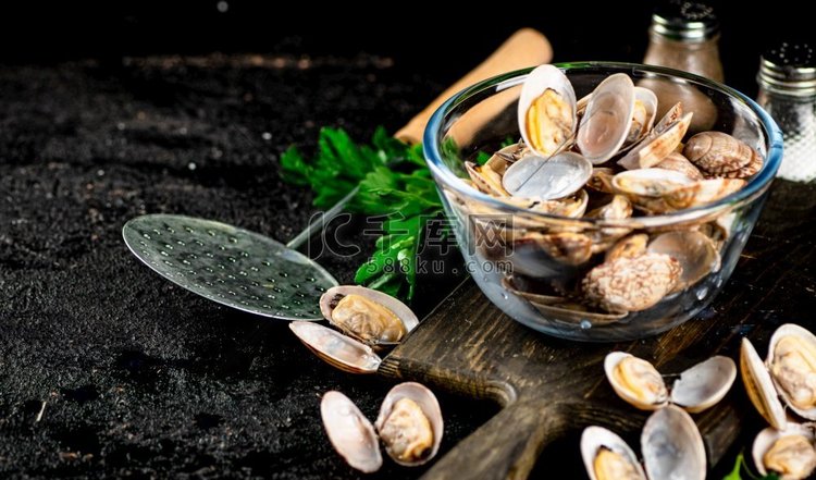  食品，生的，贝壳，海