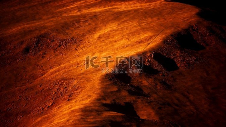 虚构火星土壤鸟瞰火星沙漠