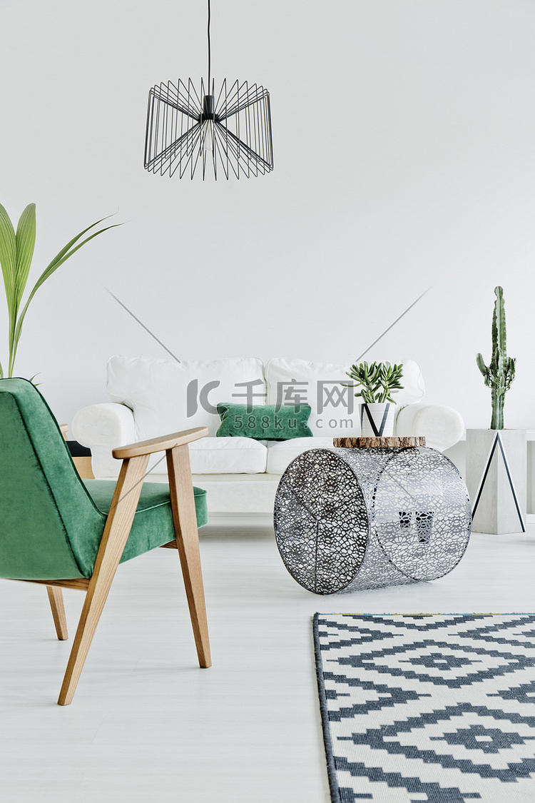 居家室内绿色的椅子