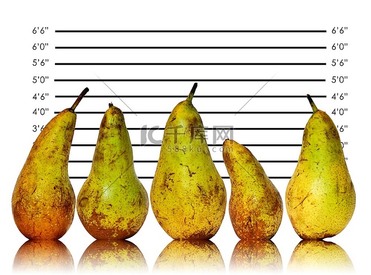 独特的创意形象水果排成一排警察