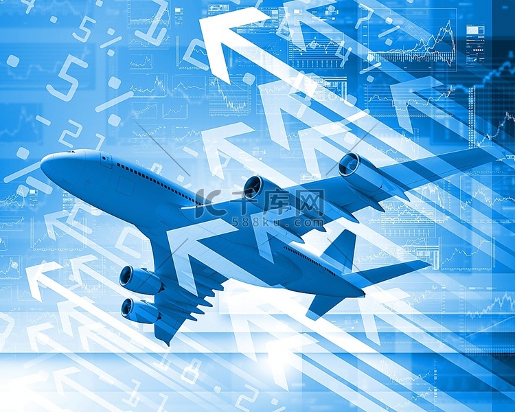 商业背景下的飞机图像