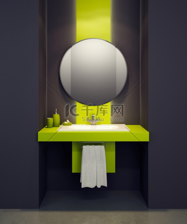 现代浴室室内3D渲染