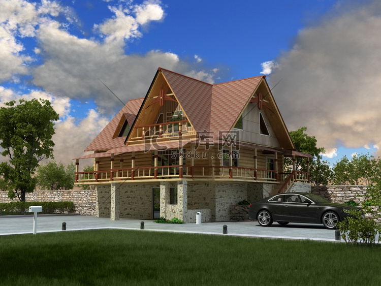 美丽的豪宅(3D渲染)