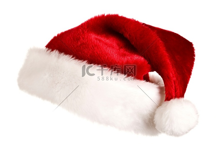 圣诞老人与锐利；S红帽子，白底