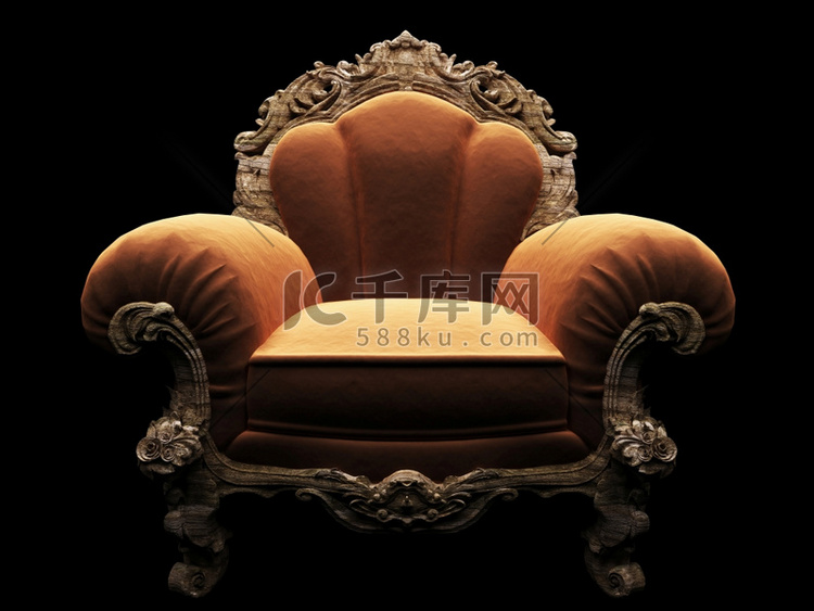 3D制作的经典黑暗中的椅子