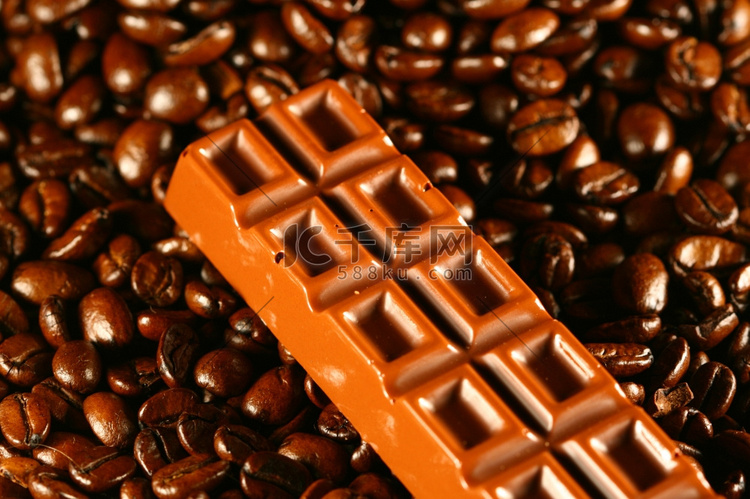 巧克力咖啡豆食物背景