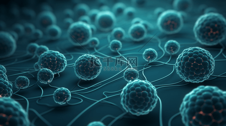 麻疹细胞的医学背景的 3D 渲染1