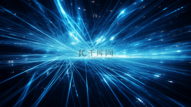 科技发光的蓝色光纤抽象背景3