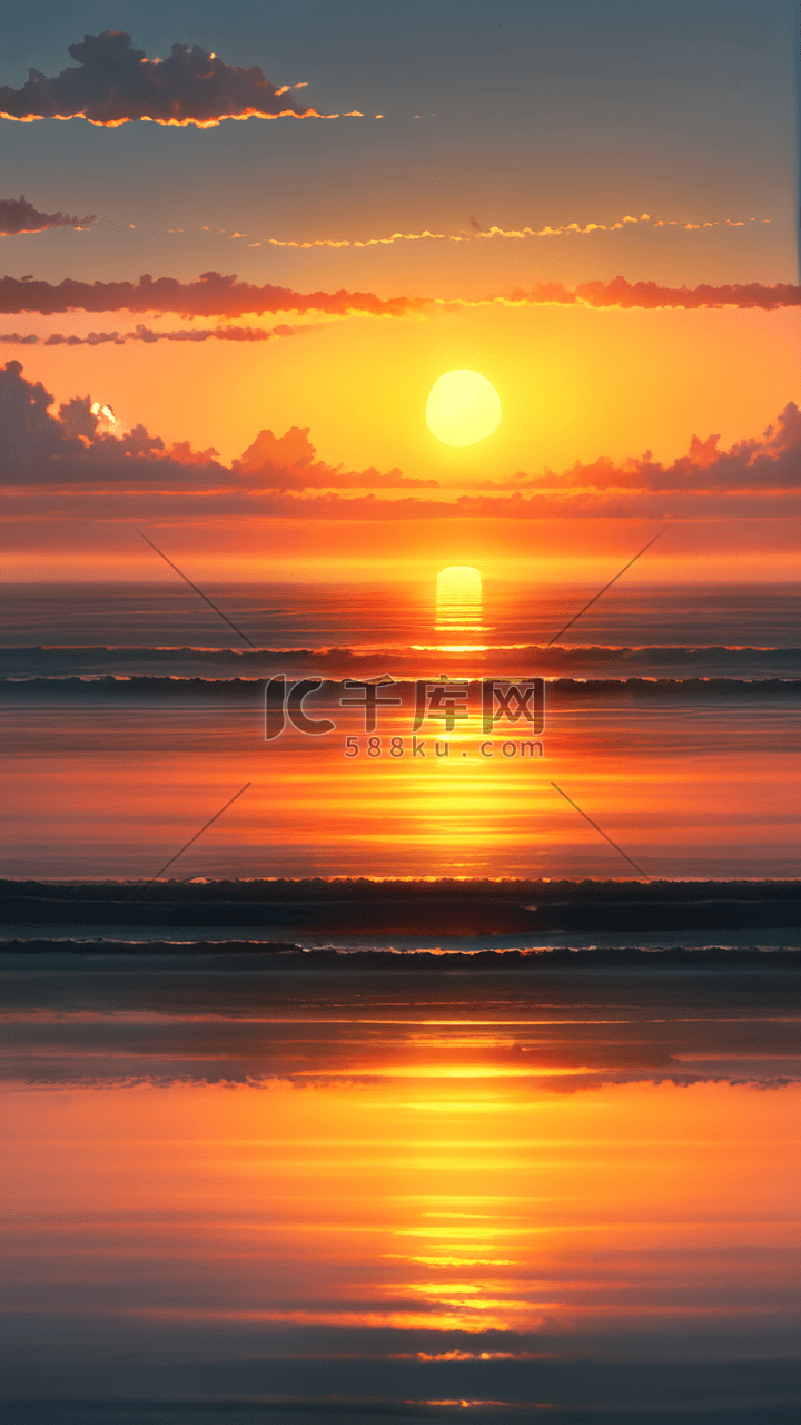 轮船大海朝阳日出日落海面风景