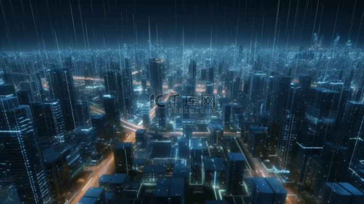 粒子态科幻城市背景
