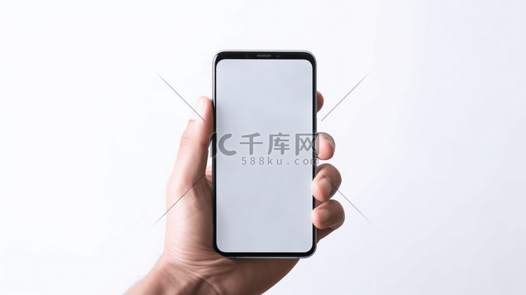 正上方视角特写手操作白屏手机
