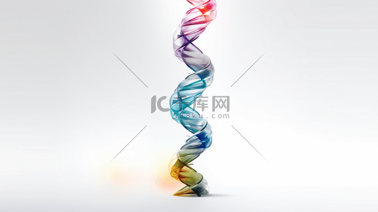 由漂浮的曲调组成的DNA螺旋。
