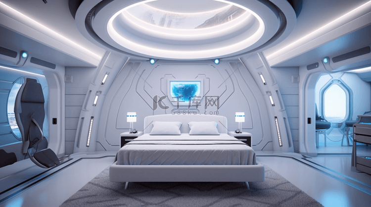 科技未来太空仓卧室