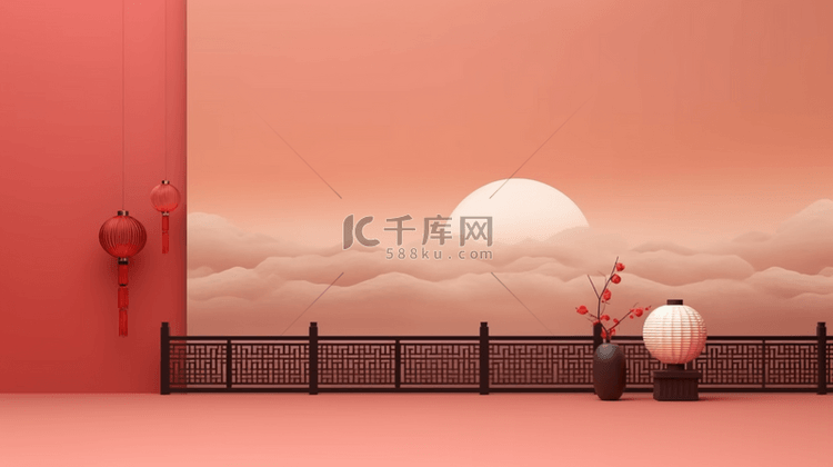 彩色古典唯美中国风简约装饰背景