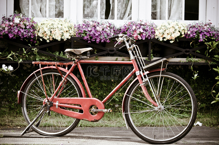 自行车和鲜花。