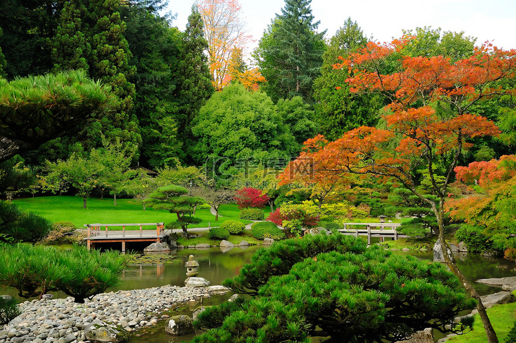 日本庭园的各种颜色
