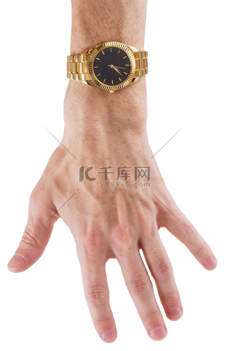 白色手表的手