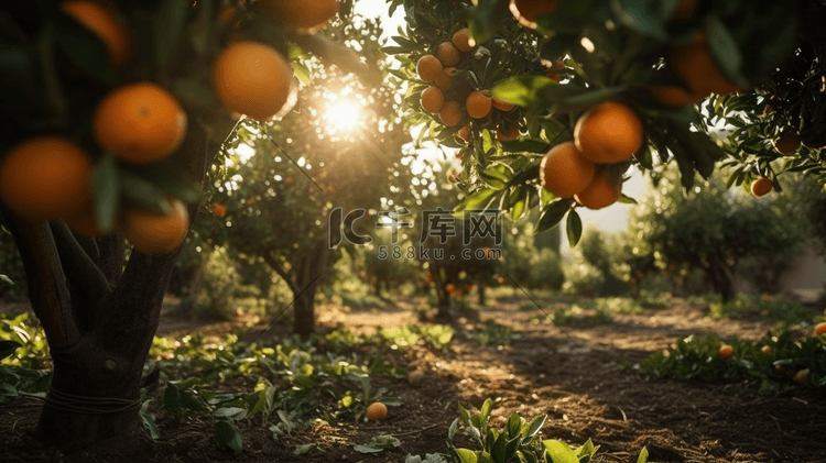 泰国北部的橘子园