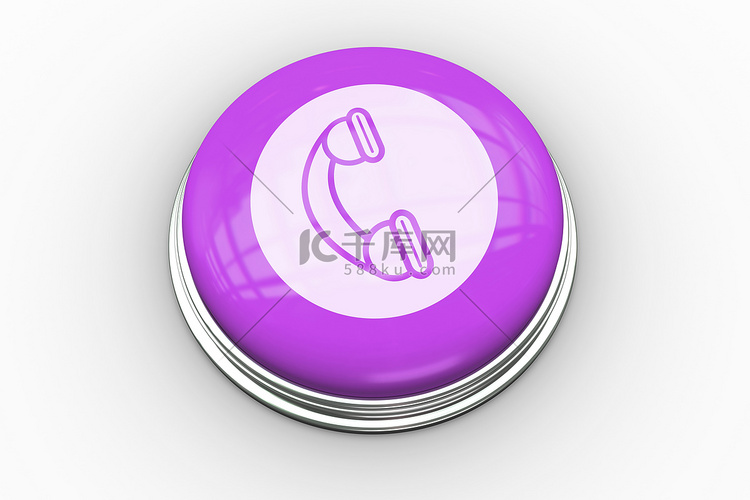 紫色按钮上的电话图形