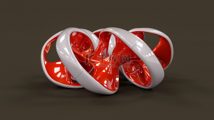 无尽的扭曲圆环宝石 - 3D 概念图