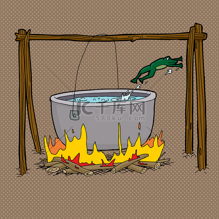 青蛙跳出营火锅