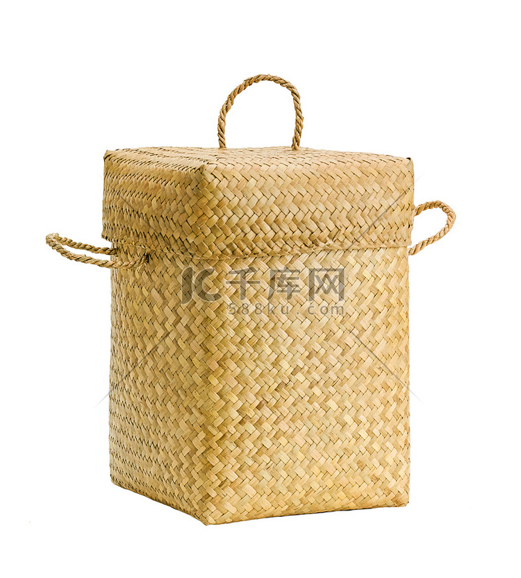 可爱的设计竹篮，用于在使用后或