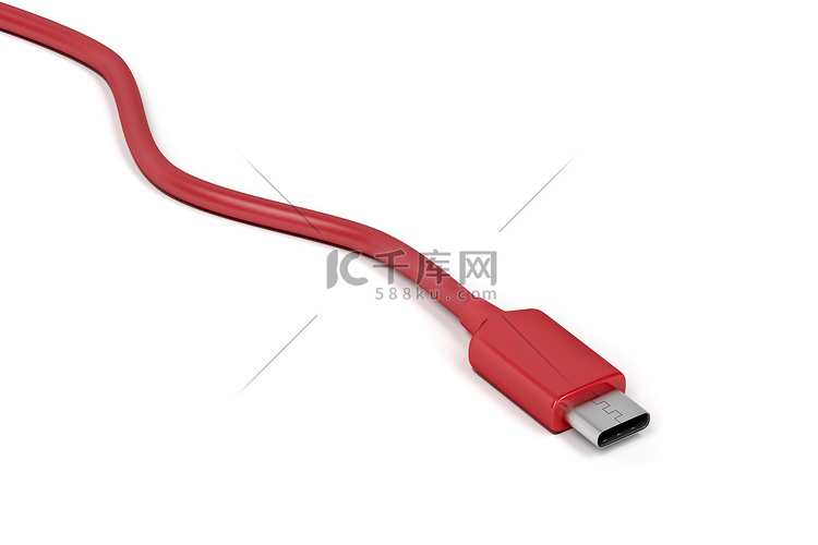 红色 USB-C 数据线