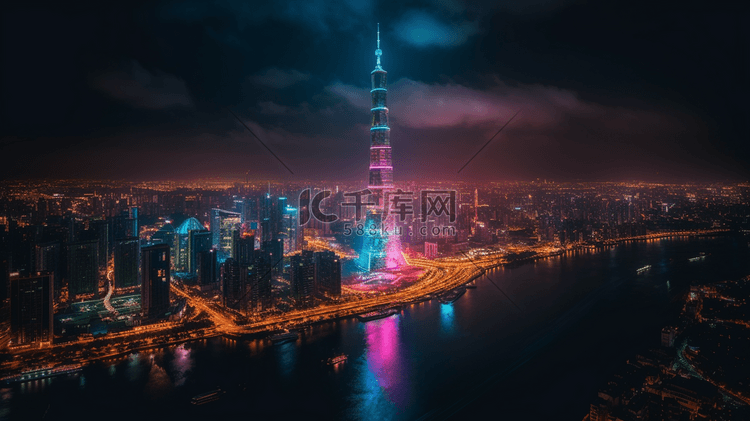 广州城市夜景图