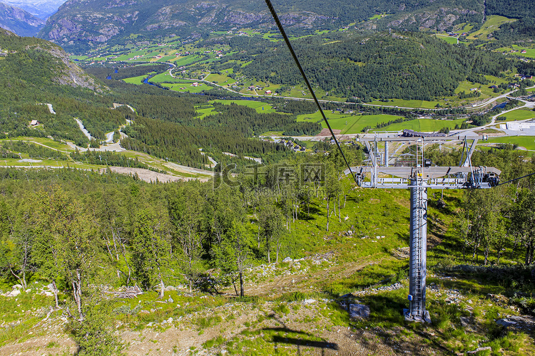 “滑雪缆车全景挪威，位于维肯海