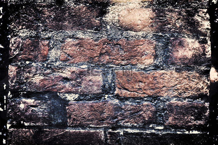 复古设计中老化和风化的旧砖墙纹