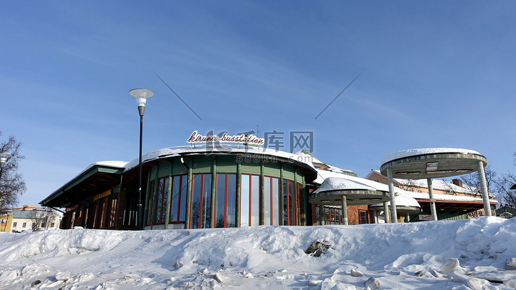 冬季，瑞典北部基律纳雪域中心广