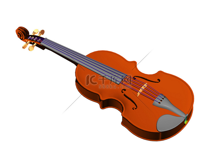 带弦的高贵木制小提琴