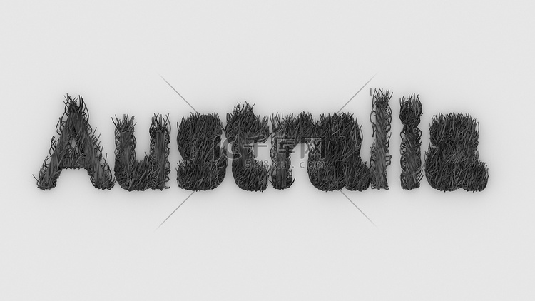 澳大利亚 — 灰字 3d 着火