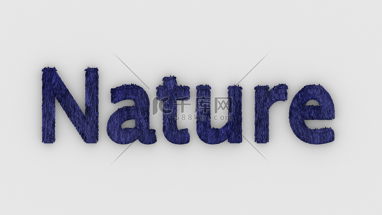 自然-白色背景上的 3d 字紫