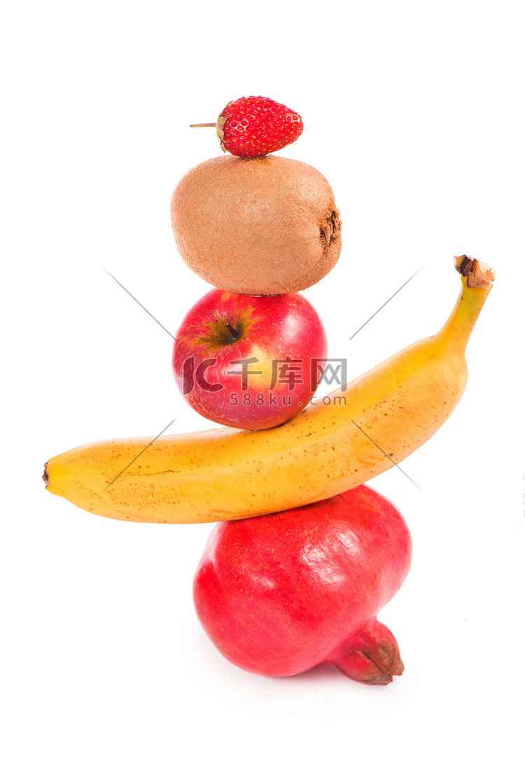 水果混合猕猴桃石榴石苹果香蕉和