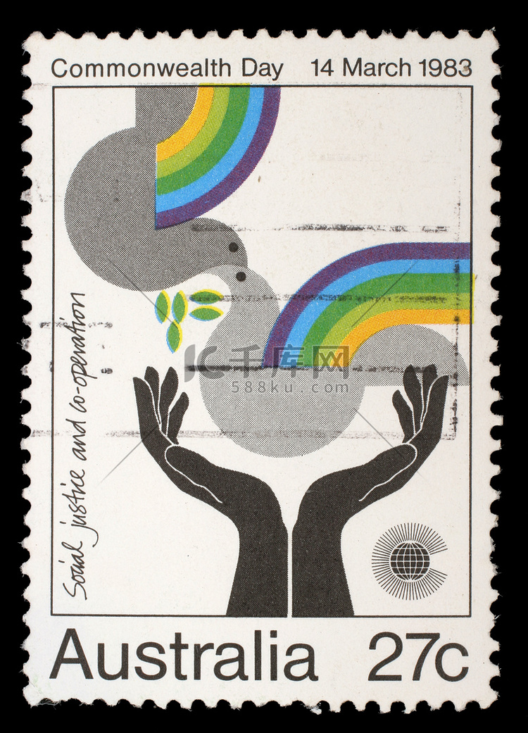 来自澳大利亚的邮票展示了庆祝社