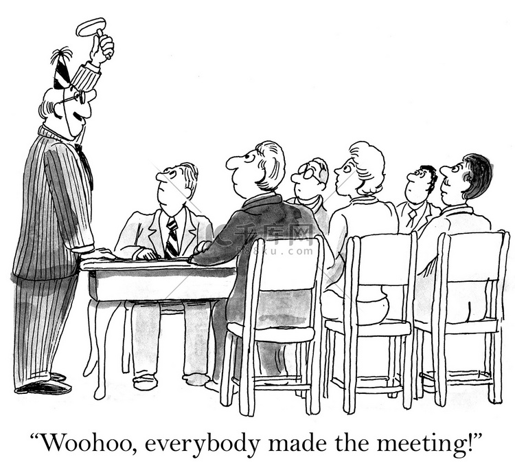 老板对完美的会议出席率感到兴奋