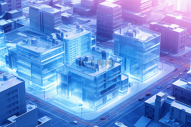 数字化城市蓝色格调未来城市高科