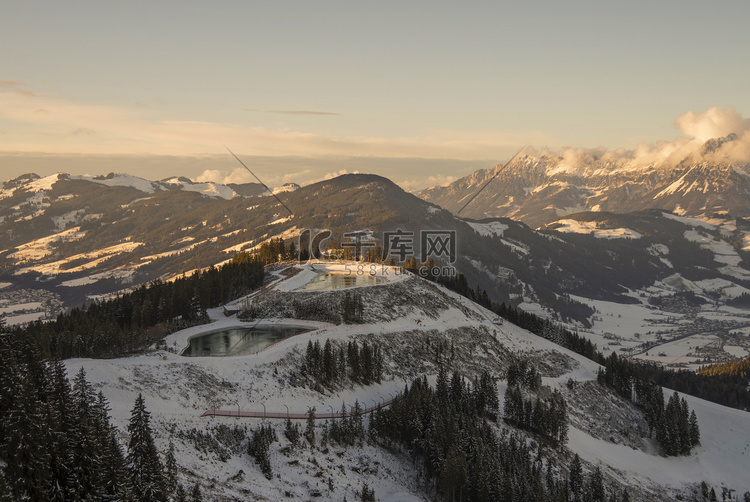 冬天的奥地利阿尔卑斯山