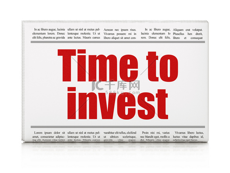 时间安排概念：报纸标题投资时间