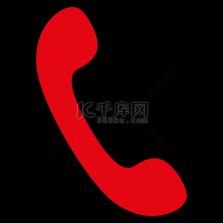 电话平面红色图标
