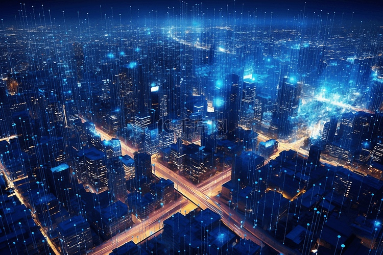 数字化城市蓝色格调未来城市高科
